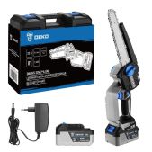 Цепная пила Deko DKCHS 20V 063-4483 аккумуляторная бесщеточная, 20В, 2x4.0Ач, Зарядное устройство, шина 20см, 1/4, паз 1.3мм, 6.5м/сек, 1.6кг