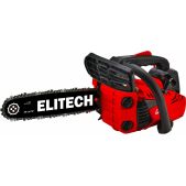 Бензопила Elitech ПБ 2510Т Е1611.009.00 25.4см3,0.75кВт\1.0лс., шина 30см, 3200-12000об\мин, шаг-3\8, паз-1.3мм