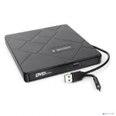 Внешний DVD-привод Gembird DVD-USB-04 USB 3.0 со встроенным кардридером и хабом пластик, черный 271668