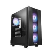 Корпус ATX без БП Chieftec Hunter 2 GS-02B-OP боковая панель из закаленного стекла, 3xARGb LED вентилятор 120мма спереди, 1xARGb LED вентилятор 120мм сзади, черный