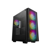 Корпус ATX без БП Deepcool MatreXX 55 MESH V4 боковое окно закаленное стекло, 3xARGb LED 140мм вентилятора спереди, 1xARGb LED вентилятор 120мм сзади, черный