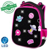 Ранец Brauberg Premium 272020 2 отделения, с брелоком, Space sweets, LED-ЛАМПОЧКИ, 38х29х16 см