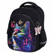 Рюкзак Brauberg OPTIMA 272097 Butterfly catcher 2 отделения, с брелоком, СВЕТЯЩИЙСЯ, 36х27х18 см