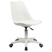 Кресло стул Brabix 532926 Eames MG-310 PL, пластик белый, экокожа белая