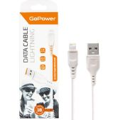 Кабель USB - Lightning 1м GoPower GP01L 2.4A белый