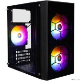 Корпус mATX без БП 1STPlayer FireBase X1 Black X1-BK-3F1 3x120мм LED fans