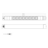 Сетевой фильтр Hyperline Hyperline SHT19-8IEC-2.5IEC Блок розеток для 19 шкафов, горизонтальный, 8 розеток IEC320 C13, кабель питания 2.5м 3х1.0мм2 с вилкой IEC320 C14 10A, 250В, 482.6x44.4x44.4мм ШхГхВ, корпус алюминий