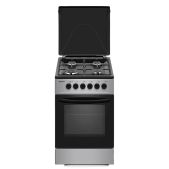 Плита комбинированная Kraft KF-FSK5302 ES серебристо-черная, электр.духовка