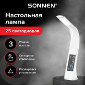 Настольная лампа-светильник Sonnen SM-01W 238233 на подставке, LCD-экран, светодиодная, 5Вт, белый