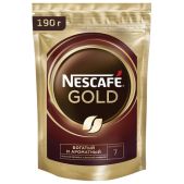 Кофе молотый в растворимом Nescafe 12403031 Gold 190г, сублимированный