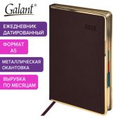 Ежедневник датированный 2025 A5 148х218мм Galant 115727 Infinity Gold, под кожу, темно-коричневый