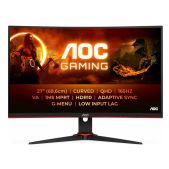 Монитор 27 AOC CQ27G2SE Black-Red VA, изогнутый, 2560x1440, 165Hz, 1 ms, 178°/178°, 250 кд/м2 80M:1, +2xHDMI 2.0, +DisplayPort 1.4, +регулировка по высоте