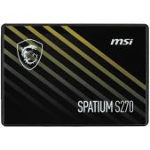 Накопитель SSD 480G MSI S78-440E350-P83 Spatium S270, b, 2.5 7mm, SATA3, 3D TLC, R/W 500/450, IOPs 55 000/80 000, TbW 250, DWPD 0.28