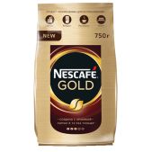 Кофе молотый в растворимом Nescafe Gold 12146905 сублимированный, 750г, мягкая упаковка