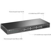 Коммутатор TP-Link TL-SG3428 JetStream 24G 4SFP управляемый