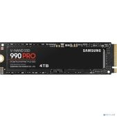 Накопитель SSD PCIe 4000Gb Samsung MZ-V9P4T0BW 990 Pro M.2 22x80mm, NVMe 2.0, 4.0 x4, V-NAND TLC, R/W 7450/6900MB/s, IOPs 1 400 000/1 550 000, DRAM buffer 4096MB, TbW 2400, DWPD 0.33