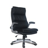 Кресло Brabix 530863 EX-510 Fregat, рециклированная кожа, черное офисное