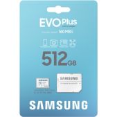 Карта памяти MicroSDXC 512Gb Samsung MB-MC512SA EVO Plus 160Mb/s / R/W 160/90 MB/s/UHS-I / U3 / V30 / A2