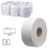 Бумага туалетная Kimberly-Clark 8512 Scott 200м, комплект 12 шт, Performance Jumbo, 2-х слойная, белая, диспенсер 601544