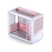 Корпус mATX без БП Jonsbo Jonsplus Z20 Pink/White боковая панель из закаленного стекла, mini-ITX, micro-ATX, бело-розовый