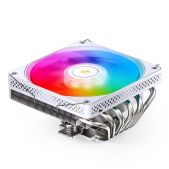 Кулер для процессора Jonsbo HP-600 White LGA1700/1200/115X/AM5/AM4 низкопрофильный 66мм 27шт/кор, TDP 210W, PWM, 120мм ARGb Fan, 6 тепловые трубок, белый, 4-pin Retail