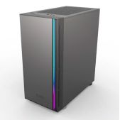 Корпус mATX без БП Pccooler LM300 ARGb BK, Flat Mid Tower, Black, TG, 0.45 SPCC, 1x120мм mITX 170/330/150mm 2x2.5, 2x3.5, 5xPCI 1xUSB-A 3.0, 2xUSB-A 2.0 375x205x427mm
