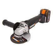 Углошлифовальная машина Worx WX812, 125мм, 20В аккумуляторная бесщеточная, 4Ач х1, Зарядное устройство 2А