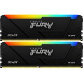 Модуль памяти DDR4 16Gb 2х8Gb 3600MHz Kingston KF436C17BB2AK2/16 CL17 DIMM Kit of 2 Fury Beast RGB