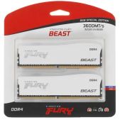 Модуль памяти DDR4 32Gb 2х16Gb 3600MHz Kingston KF436C18BWAK2/32 CL18 DIMM Kit of 2 Fury Beast White RGB SE