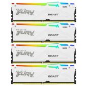 Модуль памяти DDR5 4х16Gb 5200MHz Kingston KF552C40BWAK4-64 CL40 DIMM Kit of 4 Fury Beast White RGB XMP