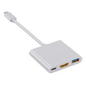 Переходник Buro BHP RET TPC-HDM USB Type-C m HDMI f USB 3.0 A f USB Type-C f белый