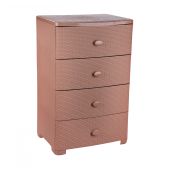 Комод Альтернатива М4061 Плетенка какао, пластмассовый 4-х ярусный широкий 555х445х875мм