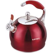 Чайник Kukmara Ч-01 3.0 л ручка soft-touch красный со свистком нержавеющий индукция