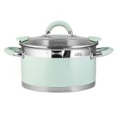Кастрюля 1.7л Lara LR02-540 Mint нерж. 16x9 см, индукционное дно, крышка-дуршлаг
