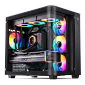 Корпус ATX без БП Jonsbo TK-3 Black боковая панель из закаленного стекла панорама, mini-ITX, micro-ATX, черный