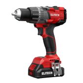 Дрель-шуруповерт аккумуляторная Elitech E2201.048.01 ДА 21УБЛ2 ударная бесщеточная 20В, 2х2.0Ач, ELP, БЗП-13мм, 0-500\1800об\м, 120Нм, 1.3кг, чем, подсветка