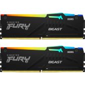Модуль памяти DDR5 16Gb 5600MHz Kingston KF556C40BBAK2-16 CL40 DIMM Kit of 2x8Gb Fury Beast RGB XMP