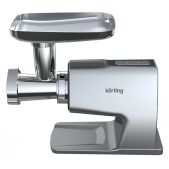Мясорубка Korting KMG 0604 X мощность 2500 Вт, 8 насадок, производительность 3.5 кг/мин, защита от перегрева, реверс, цвет серебристый