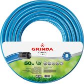 Шланг поливочный 50м Grinda 8-429001-1/2-50_z02 Classic 1/2, 25 атм, трёхслойный, армированный, сетчатое армирование полиамидной нитью