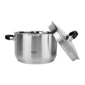 Кастрюля Lara LR02-908 Ника нерж. 5.1 л, 22x13.5 см, капс.индукционное дно, крышка-дуршлаг