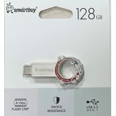 Устройство USB Flash Drive 128Gb Smartbuy SB128Gb3MSN Metal Snake 3.0/3.1 / USB;USB Type-C/ поворотный/металл /