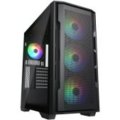 Корпус ATX Без БП Cougar CGR-5C78B-X-RGB-V2 Uniface X RGb V2 Black, 4x140mm ARGb PWM Fan, ARGb PWM вентилятор Hub, без БП, E-ATX