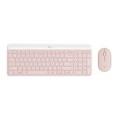 Комплект беспроводной (клавиатура + мышь) Logitech MK470 Rose розовый USB slim русские буквы