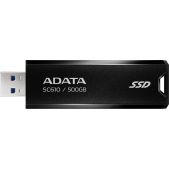 Накопитель SSD USB 3.1 500Gb A-Data SC610-500G-CBK/RD SC610 1.8 черный