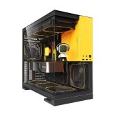Корпус ATX без БП Geometric Future 1AM5WKBY01100 Model 5 Black Yellow with fans mid tower, E-ATX 5x140mm ARGb fans