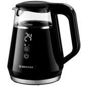 Чайник Brayer BR6105 6105BR черный 1.1кВт, 1.0л, стекло, сенс. управл.,фильтр . cool touch