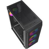 Корпус ATX Без БП Powercase CMSB-L4 Mistral S4B Tempered Glass, 4x 120мм FRGb Fans, чёрный
