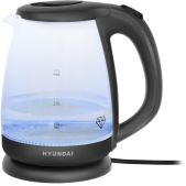 Чайник Hyundai HYK-G1003 1.7л. 2.2кВт серый корпус: стекло/пластик