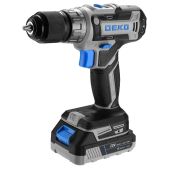 Дрель-шуруповерт аккумуляторная Deko 083-1038 DKCD20V ONE, в кейсе + набор 63 инструмента для дома