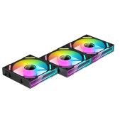 Комплект вентиляторов 3шт Xastra FS120-3BA-SRX-GL FS120B ARGb reverse triple pack 120x120x25мм PWM, ARGb, Infinity lighting effect., Daisy-chain, 800-2000 rpm, black Box